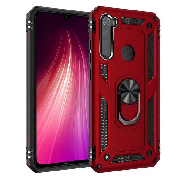 Xiaomi Redmi Note 8 Armor Shockproof TPU + PC Protective Case with 360 Degree Rotation Holder(Red)