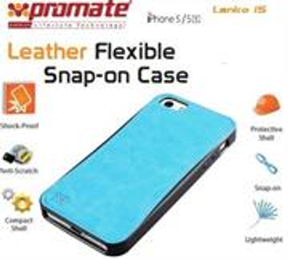 Promate Lanko.i5 iPhone 5 Hand-Crafted Leather Case, Protective, elegant & Flexible for iPhone 5/5s Colour:Blue Flexible snap-on case wrapped in hand crafted leather for iPhone5/5S,Lanko.i5 is an elegant case that protects your iPhone 5/5s in a high 