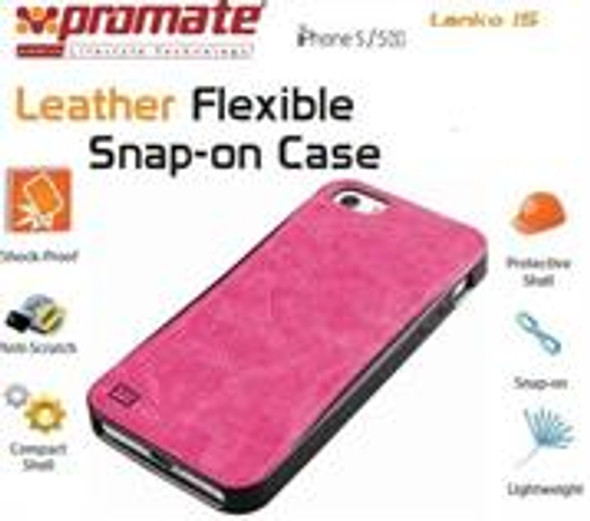 Promate Lanko.i5 iPhone 5 Hand-Crafted Leather Case, Protective, elegant & Flexible for iPhone 5/5s Colour:Pink Flexible snap-on case wrapped in hand crafted leather for iPhone5/5S,Lanko.i5 is an elegant case that protects your iPhone 5/5s in a high 