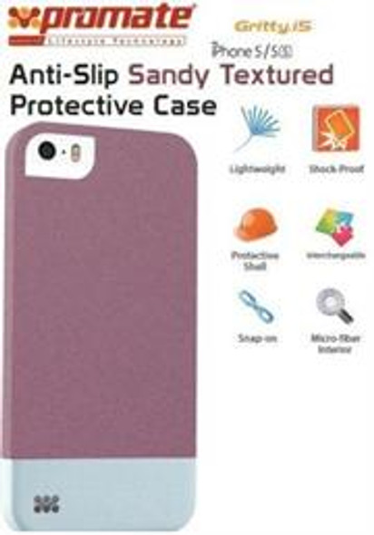 Promate Gritty-i5 iPhone 5 Anti-Slip Sandy finishing protective case for Iphone 5/5s Colour:Maroon Anti-Slip Sandy finishing with micro-fiber interior protective case for iPhone5/5S. Gritty.i5 for iPhone 5/5s is made of a high-quality anti-slip textu