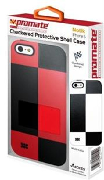 Promate Notik iPhone 5 Checkered Protective Shell Cover Colour: White /Black Fashionably aimed, this UniQue checkered design protection case for iPhone 5 / 5s is in a class of its own. Complete with total protection, this cover provides a fresh look 