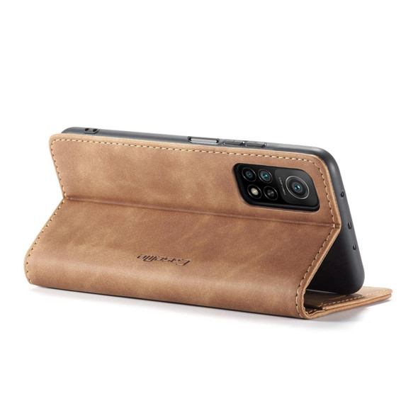 Xiaomi Mi 10T 5G / 10T Pro 5G CaseMe-013 Multifunctional Retro Frosted Horizontal Flip Leather Case with Card Slot & Holder & Wallet(Brown)