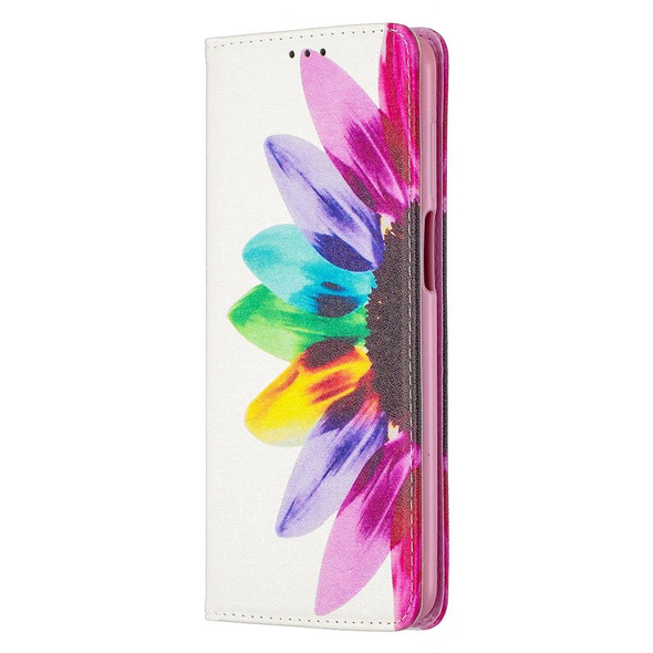 Xiaomi Redmi Note 9 Pro Colored Drawing Pattern Invisible Magnetic Horizontal Flip PU Leather Case with Holder & Card Slots & Wallet(Sunflower)