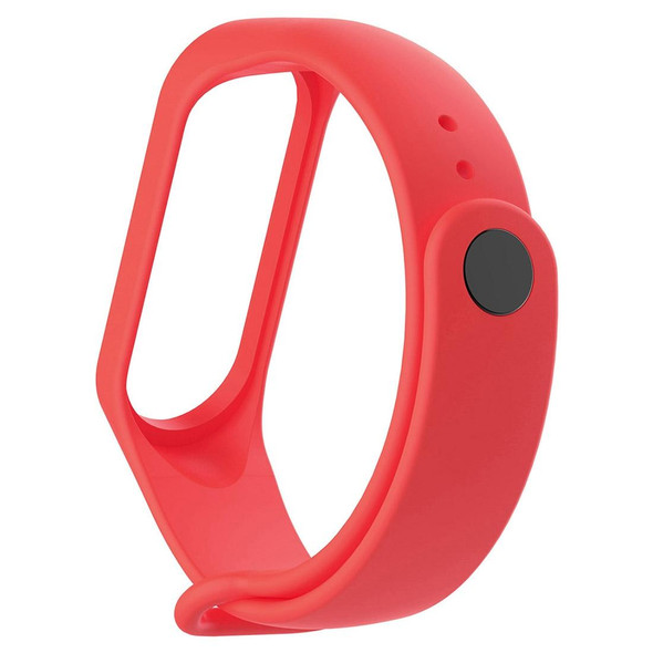 2 in 1 Silicone Watch Band with TPU Screen Film for Xiaomi Mi Band 3(Red)