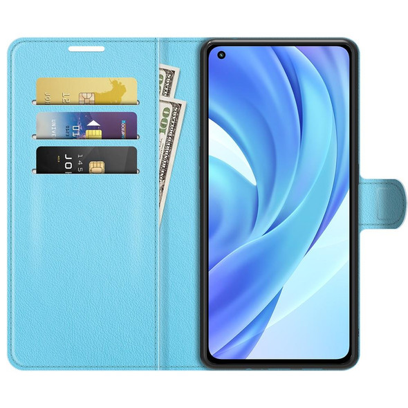 Xiaomi Mi 11 Lite 4G / 5G Litchi Texture Horizontal Flip Protective Case with Holder & Card Slots & Wallet(Blue)