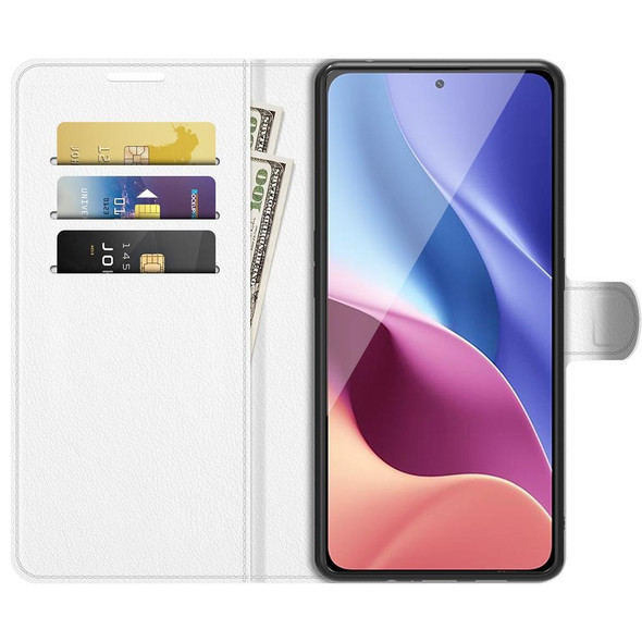 Xiaomi Redmi K40 Pro / K40 / Poco F3 / Mi 11i Litchi Texture Horizontal Flip Protective Case with Holder & Card Slots & Wallet(White)