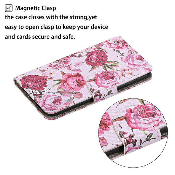 Xiaomi Redmi Note 10 5G Colored Drawing Pattern Flip Leather Case(Peony)