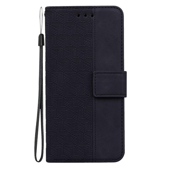 Tecno Camon 17P Geometric Embossed Leather Phone Case(Black)