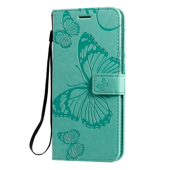 Xiaomi Redmi Note 8T Pressed Printing Butterfly Pattern Horizontal Flip PU Leather Case with Holder & Card Slots & Wallet & Lanyard(Green)