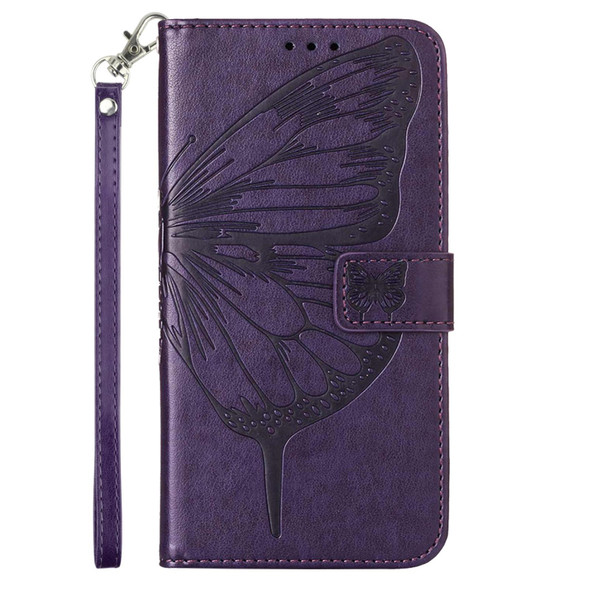 Xiaomi 12 Lite Embossed Butterfly Leather Phone Case(Dark Purple)