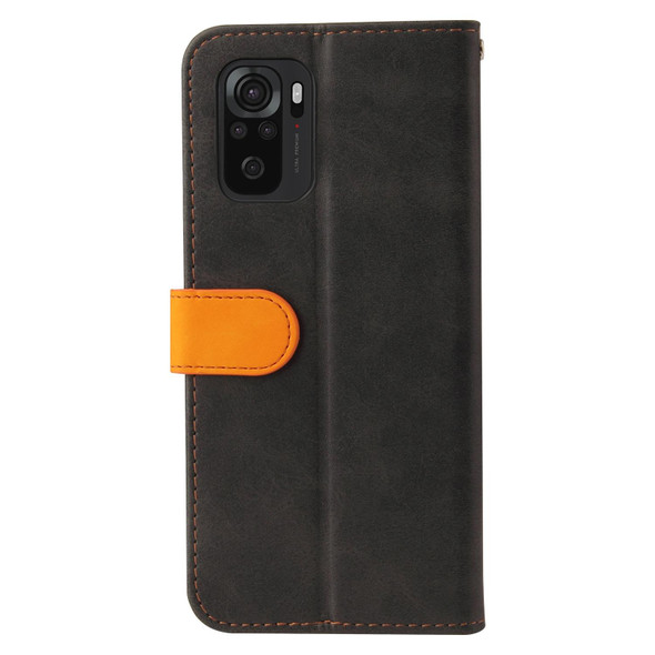 Xiaomi Redmi Note 10S Business Stitching-Color Horizontal Flip PU Leather Case with Holder & Card Slots & Photo Frame(Orange)