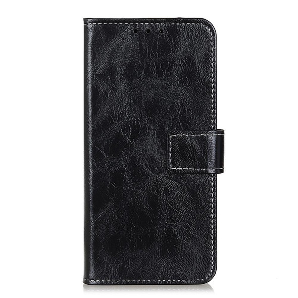 Xiaomi Redmi Note 8 2021 Retro Crazy Horse Texture Horizontal Flip Leather Case with Holder & Card Slots & Photo Frame & Wallet(Black)