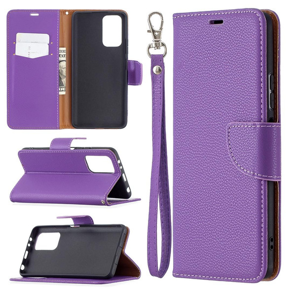 Xiaomi Redmi Note 10 Pro Litchi Texture Pure Color Horizontal Flip Leather Case with Holder & Card Slots & Wallet & Lanyard(Purple)