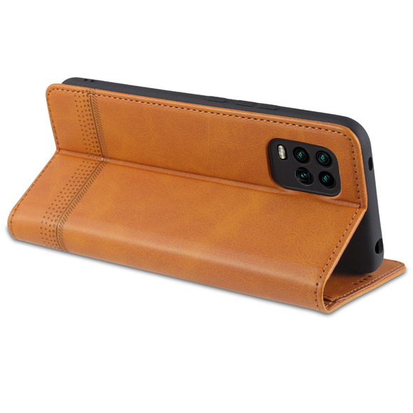 Xiaomi Mi 10 Lite AZNS Magnetic Calf Texture Horizontal Flip Leather Case with Card Slots & Holder & Wallet(Dark Blue)