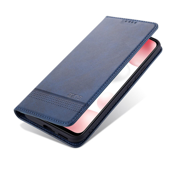 Xiaomi Mi 10 Lite AZNS Magnetic Calf Texture Horizontal Flip Leather Case with Card Slots & Holder & Wallet(Dark Blue)