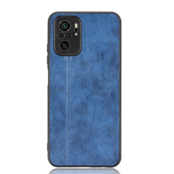 Xiaomi Redmi Note 10 4G / Note 10S Shockproof Sewing Cow Pattern Skin PC + PU + TPU Case(Blue)