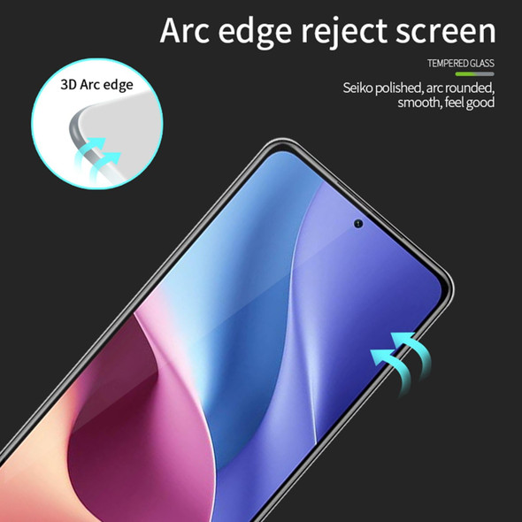 Xiaomi Redmi K40 / K40 Pro MOFI 9H 3D Explosion-proof Curved Screen Tempered Glass Film(Black)