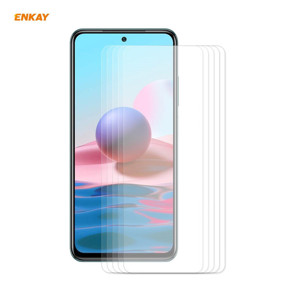 Redmi Note 10 / Note 10S 5 PCS ENKAY Hat-Prince 0.26mm 9H 2.5D Curved Edge Tempered Glass Film