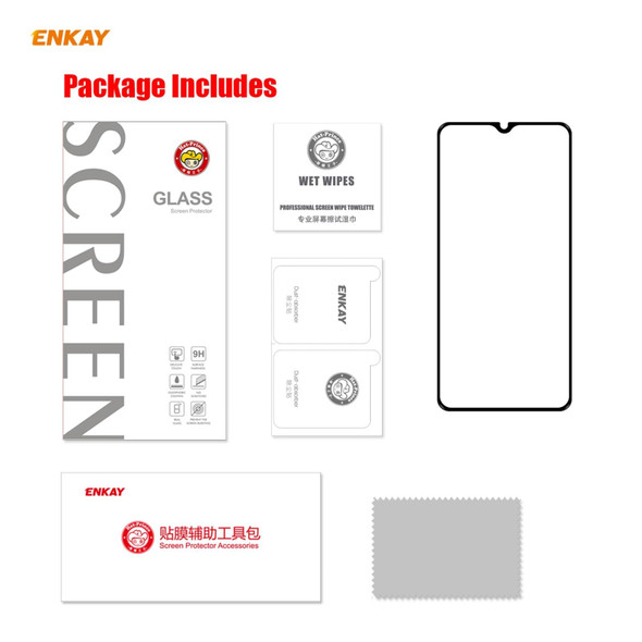 Xiaomi Redmi 9T ENKAY Hat-Prince Full Glue 0.26mm 9H 2.5D Tempered Glass Full Coverage Film