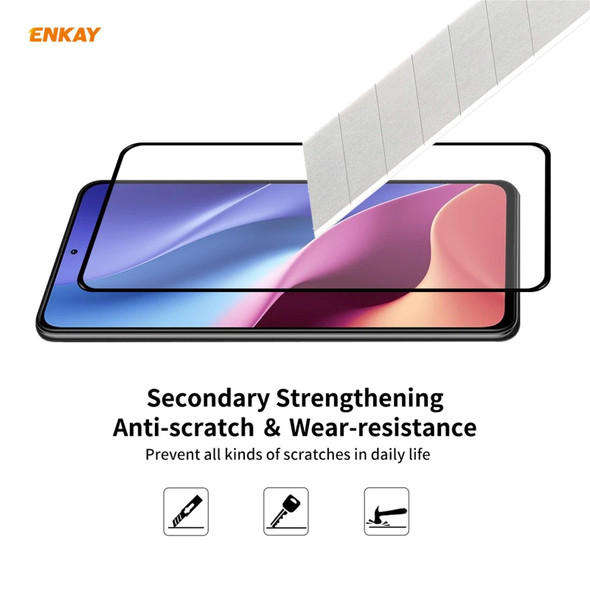 Xiaomi Redmi K40 / K40 Pro(+) ENKAY Hat-Prince Full Glue 0.26mm 9H 2.5D Tempered Glass Full Coverage Film