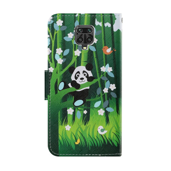 Xiaomi Redmi Note 9 Pro / 9 Pro Max / 9s Coloured Drawing Pattern Horizontal Flip PU Leather Case with Holder & Card Slots & Wallet & Lanyard(Panda)