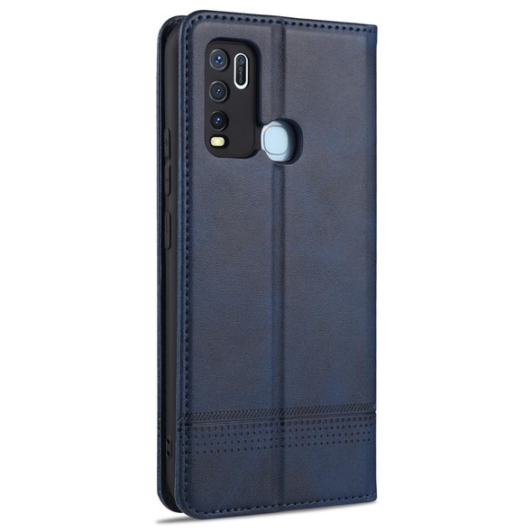 vivo Y50 AZNS Magnetic Calf Texture Horizontal Flip Leather Case with Card Slots & Holder & Wallet(Dark Blue)