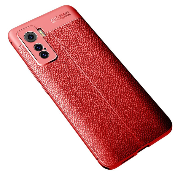 VIVO IQOO 5 Litchi Texture TPU Shockproof Case(Red)