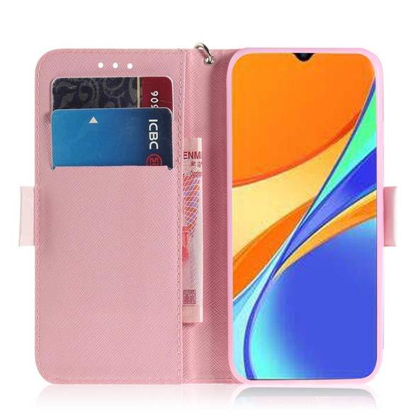 Xiaomi Redmi 9C 3D Colored Drawing Horizontal Flip Leather Case with Holder & Card Slots & Wallet & Lanyard(Butterfly High-heeled)