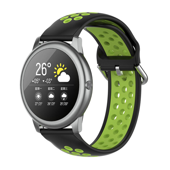 Xiaomi Haylou Solar LS05 Two-tone Silicone Watch Band, Size: 22mm(Black Lime)