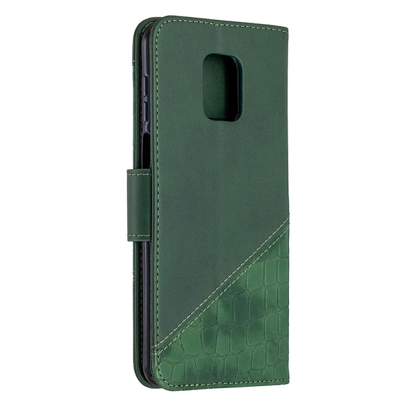 Xiaomi Redmi Note 9 Pro Matching Color Crocodile Texture Horizontal Flip PU Leather Case with Wallet & Holder & Card Slots(Green)