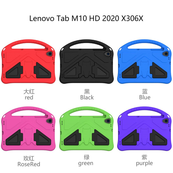 Lenovo Tab M10 HD 2020 X306X EVA Flat Anti Falling Protective Case Shell with Holder(Purple)