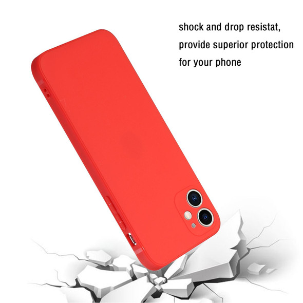 Straight Edge Solid Color TPU Shockproof Case - iPhone 11(Red)