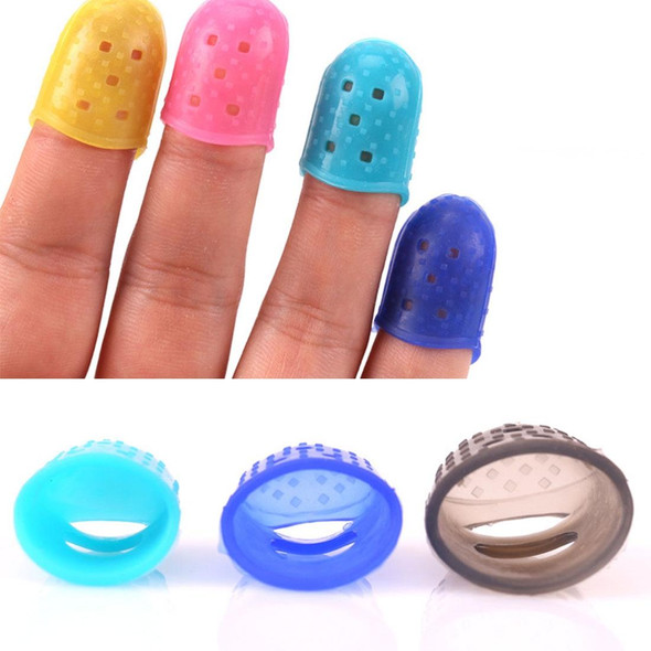 10 PCS Guitar Ukulele Stringed Instrument Finger Protector Anti-pain Finger Cap in Random Color Delivery(Size: S)