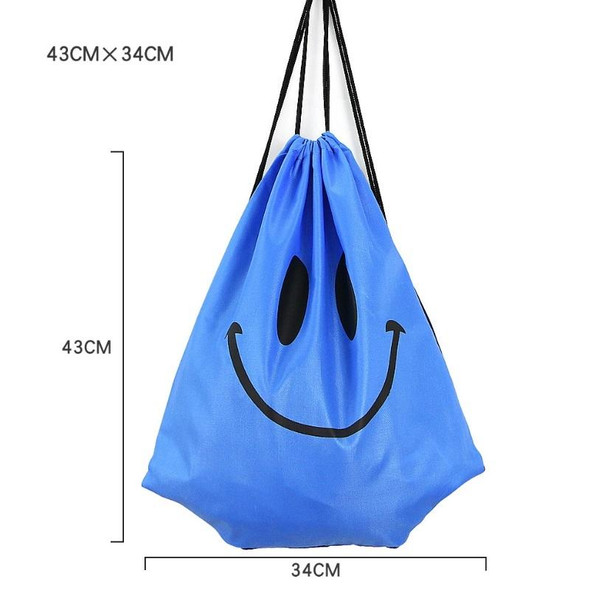 10 PCS Beach Fitness Swimming Drawstring Waterproof Bag(Blue Smiley Face)