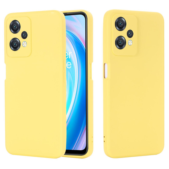 OnePlus Nord CE 2 Lite 5G Solid Color Liquid Silicone Full Coverage Phone Case(Yellow)