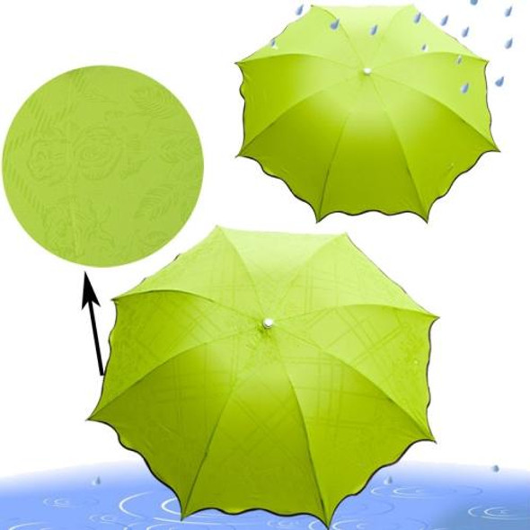 3 Fold Water flower Color Umbrella / Apollo Princess Arch Umbrella / Creative Mushroom Discoloration Umbrella(Green)