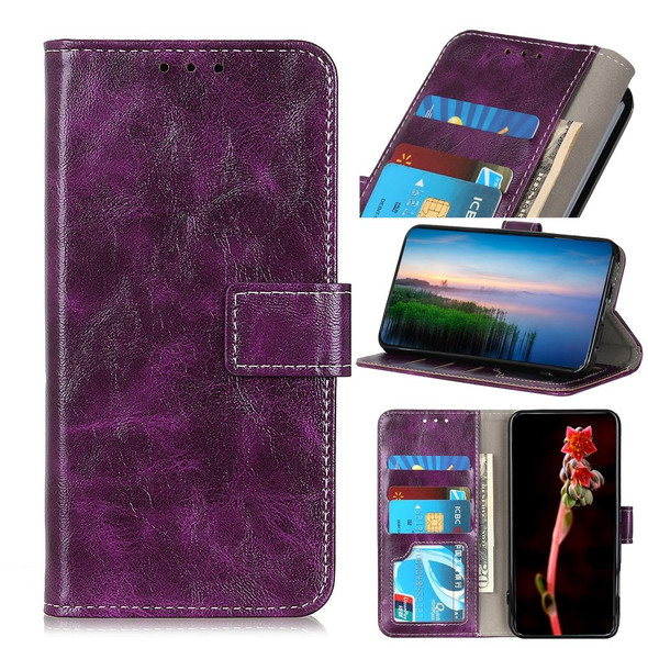 ZTE Blade V30 Vita Retro Crazy Horse Texture Horizontal Flip Leather Case with Holder & Card Slots & Photo Frame & Wallet(Purple)