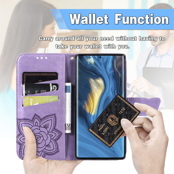 ZTE Nubia Z30 Pro Butterfly Love Flower Embossed Horizontal Flip Leather Case with Holder & Card Slots & Wallet & Lanyard(Light Purple)