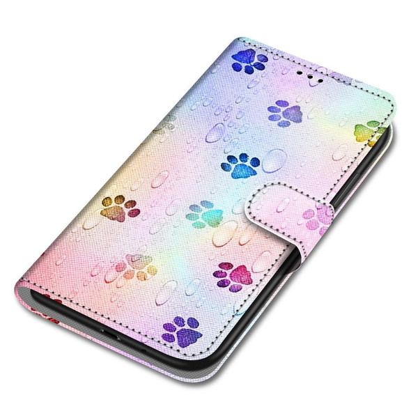 ZTE Blade A7s 2020 Coloured Drawing Cross Texture Horizontal Flip PU Leather Case with Holder & Card Slots & Wallet & Lanyard(Footprint Water Drops)