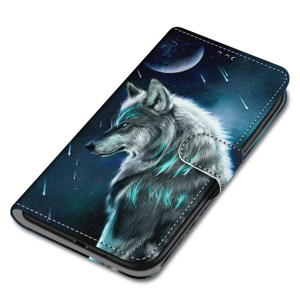ZTE Blade A7s 2020 Coloured Drawing Cross Texture Horizontal Flip PU Leather Case with Holder & Card Slots & Wallet & Lanyard(Pensive Wolf)