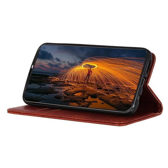 Alcatel 1SE 2020 Magnetic Crazy Horse Texture Horizontal Flip Leatherette Case with Holder & Card Slots & Wallet(Brown)