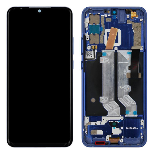 AMOLED Material LCD Screen and Digitizer Full Assembly with Frame for ZTE Axon 10 Pro (4G Version) (Blue)