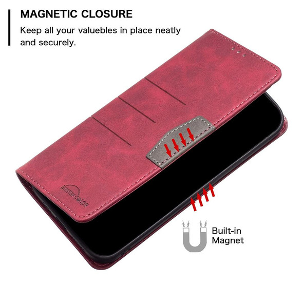 ZTE Blade A71 Magnetic Splicing Leather Phone Case(Red)