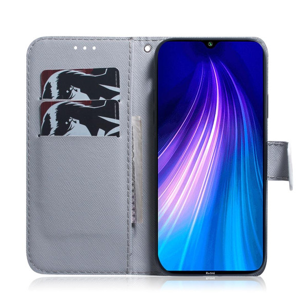 Xiaomi Redmi Note 8 Painting Pattern Coloured Drawing Horizontal Flip Leather Case with Holder & Card Slots & Wallet(Oil Painting Owl)