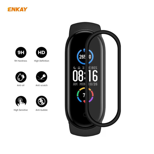 2 PCS - Xiaomi Mi Band 5 ENKAY Hat-Prince 3D Full Screen Soft PC Edge + PMMA HD Screen Protector Film