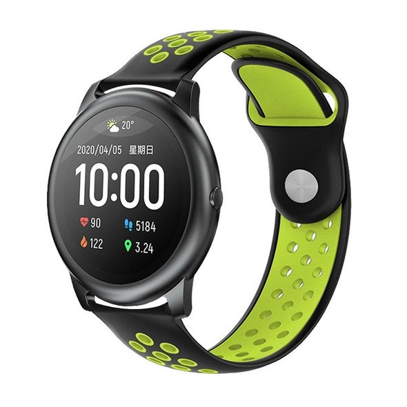 Xiaomi Haylou Solar / LS05 Silicone Reverse Buckle Strap(Black+Green)