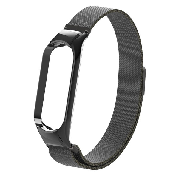 Xiaomi Mi Band 5 Milano Solid Color Magnetic Stainless Steel Watch Band(Black)