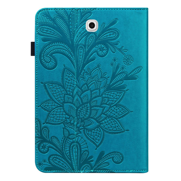 Samsung Galaxy Tab S2 9.7 T810/T815 Lace Flower Embossing Pattern Horizontal Flip Leather Case with Holder & Card Slots & Wallet & Photo Frame(Blue)