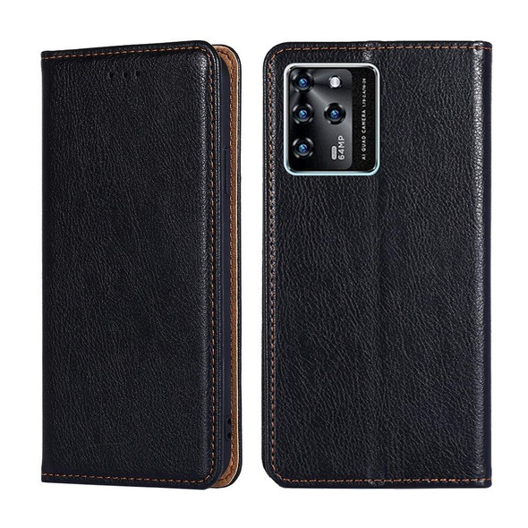 ZTE Blade V30 Gloss Oil Solid Color Magnetic Leather Phone Case(Black)