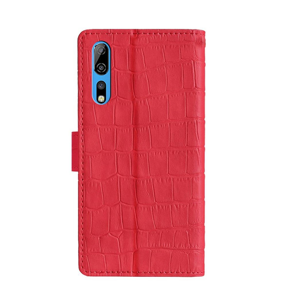 ZTE Axon 10 Pro 5G Skin Feel Crocodile Texture Magnetic Clasp PU Leather Phone Case(Red)